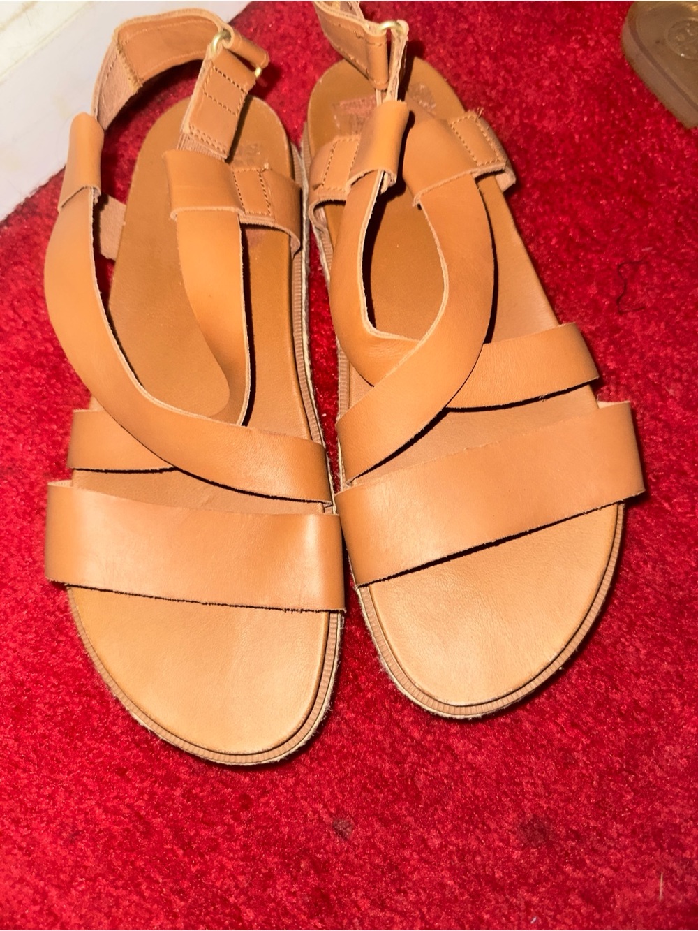 Sorel Tan Leather Strappy Slingback Sandals